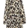 Stone Animal Print Satin Shirt Dress
