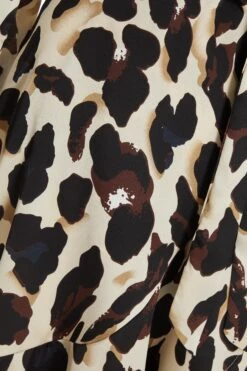 Stone Animal Print Satin Midi Dress -Dazzle Dresses 00100036637 ZS