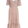Rose Gold Sequin Midi Dress