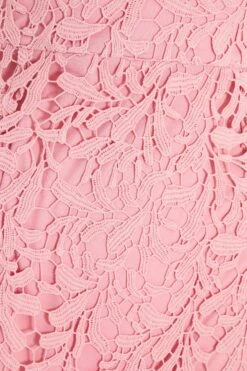 Pink Lace Fishtail Midi Dress -Dazzle Dresses 00100036732 ZS