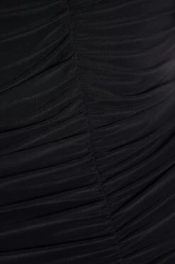 Black Knot Ruched Bodycon Midi Dress -Dazzle Dresses 00100036800 ZS