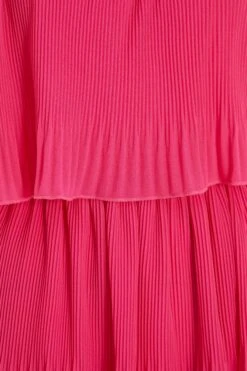 Pink Bardot Tiered Midaxi Dress -Dazzle Dresses 00100036816 ZS