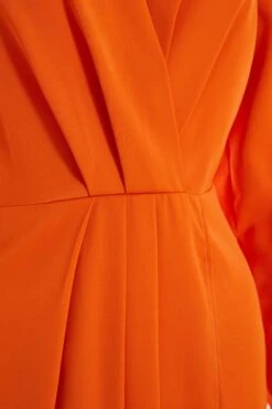 Orange Shirt Midi Dress -Dazzle Dresses 00100036821 ZS
