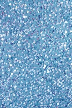 Blue Sequin Halter Neck Fishtail Maxi Dress -Dazzle Dresses 00100036823 ZS