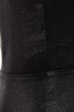 Black Satin Ruffle Maxi Dress -Dazzle Dresses 00100036829 ZS