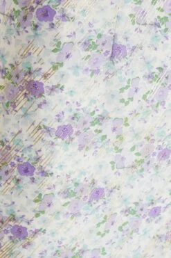 White Floral Cold Shoulder Wrap Midi Dress -Dazzle Dresses 00100036831 ZS