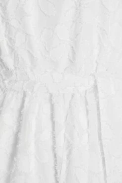 White Jacquard Halter Neck Mini Dress -Dazzle Dresses 00100037028 ZS