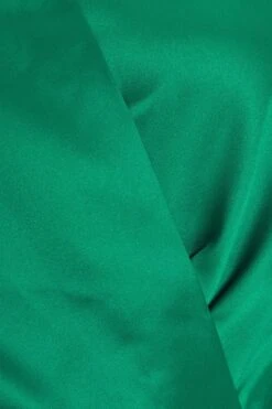 Green Satin Button Mini Shirt Dress -Dazzle Dresses 00100037100 ZS