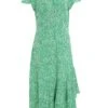 Green Polka Dot Frill Midi Dress