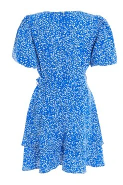 Blue Smudge Animal Print Mini Dress -Dazzle Dresses 00100037104 ZB