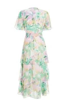 Multicoloured Tropical Print Midaxi Dress -Dazzle Dresses 00100037130 ZB