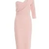 Pink One Shoulder Bodycon Midi Dress