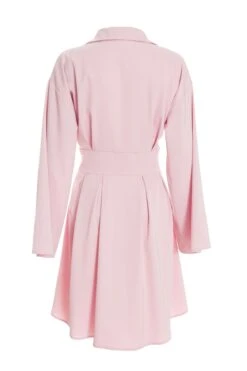 Light Pink Corset Shirt Mini Dress -Dazzle Dresses 00100037205 ZB