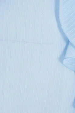 Light Blue Textured Frill Midi Dress -Dazzle Dresses 00100037308 ZS