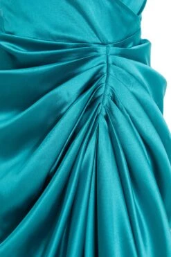 Aqua Wrap Ruched Midi Dress -Dazzle Dresses 00100037312 ZS