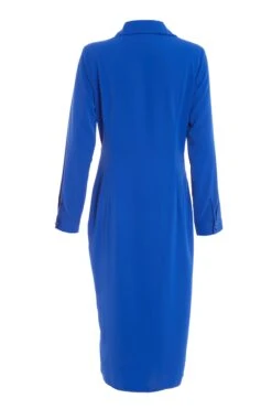 Royal Blue Shirt Midi Dress -Dazzle Dresses 00100037350 ZB