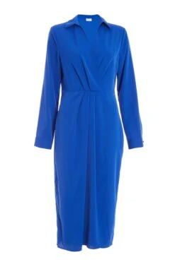 Royal Blue Shirt Midi Dress