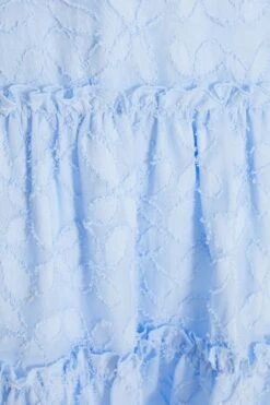 Blue Chiffon Floral Smock Mini Dress -Dazzle Dresses 00100037384 ZS