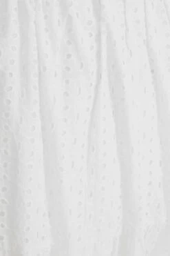 Cream Broderie Tie Back Mini Dress -Dazzle Dresses 00100037440 ZS