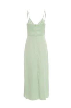 Sage Satin Knot Midi Dress -Dazzle Dresses 00100037449 ZB