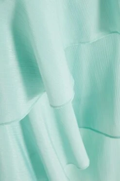 Mint Textured Chiffon One Shoulder Midaxi Dress -Dazzle Dresses 00100037454 ZS