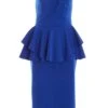 Royal Blue Peplum Bodycon Midi Dress