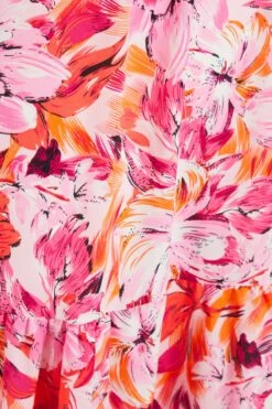 Pink Floral Cross Front Maxi Dress -Dazzle Dresses 00100037501 ZS