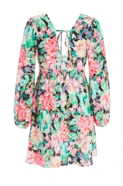 Multicolored Floral Skater Dress -Dazzle Dresses 00100037503 ZB