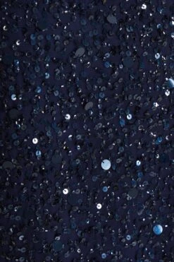 Navy Sequin Batwing Maxi Dress -Dazzle Dresses 00100037506 ZS