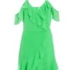 Green Chiffon Polka Dot Skater Dress