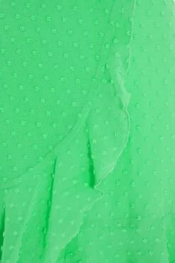 Green Chiffon Polka Dot Skater Dress -Dazzle Dresses 00100037557 ZS