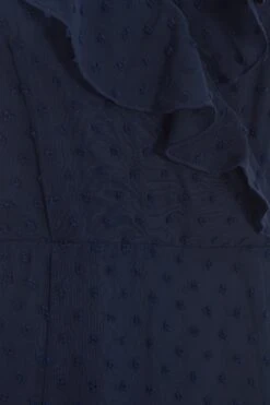 Navy Chiffon Dobby Wrap Midi Dress -Dazzle Dresses 00100037573 ZS