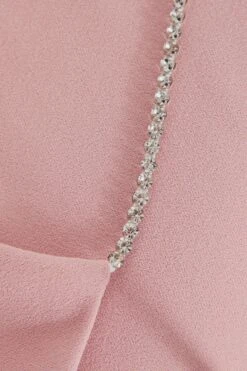 Pink Diamante Wrap Maxi Dress -Dazzle Dresses 00100037575 ZS