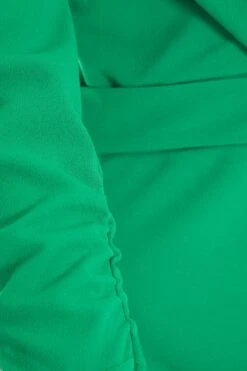 Jade Green Wrap Tie Midi Dress -Dazzle Dresses 00100037621 ZS