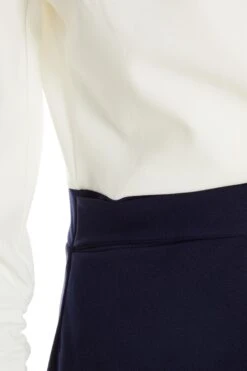 Navy Contrast Wrap Midi Dress -Dazzle Dresses 00100037632 ZS