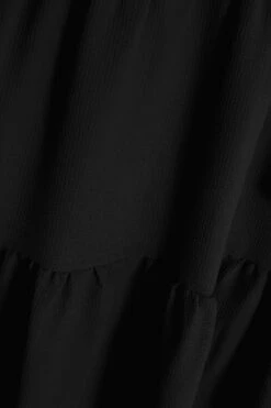 Black Tiered Dip Hem Midi Dress -Dazzle Dresses 00100037866 ZS