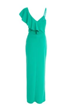 Green Frill Maxi Dress -Dazzle Dresses 00100037900 ZB