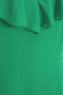 Green Wrap Frill Midi Dress -Dazzle Dresses 00100037904 ZS