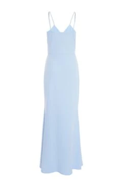 Light Blue Embellished Frill Maxi Dress -Dazzle Dresses 00100038071 ZB