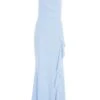 Light Blue Embellished Frill Maxi Dress