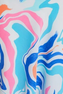 Multicolored Marble Print Midaxi Dress -Dazzle Dresses 00100038205 ZS