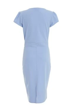 Light Blue Cap Sleeve Midi Dress -Dazzle Dresses 00100038248 ZB