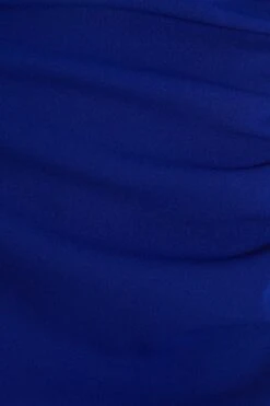 Royal Blue Ruched Bodycon Midi Dress -Dazzle Dresses 00100038259 ZS