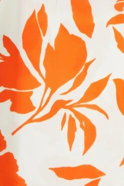 Orange Floral Maxi Dress -Dazzle Dresses 00100038267 ZS