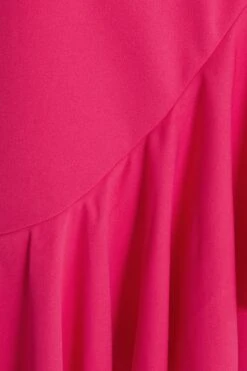 Pink Frill Hem Midi Dress -Dazzle Dresses 00100038317 ZS