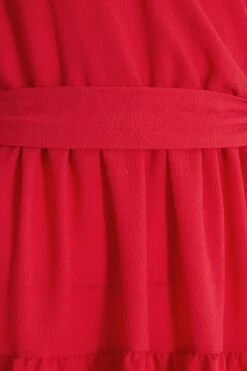 Red Wrap Skater Dress -Dazzle Dresses 00100038347 ZS