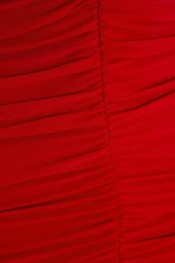 Red Ruched Bodycon Mini Dress -Dazzle Dresses 00100038352 ZS