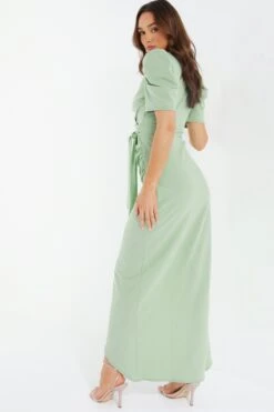 Sage Wrap Maxi Dress -Dazzle Dresses 00100038458 XB