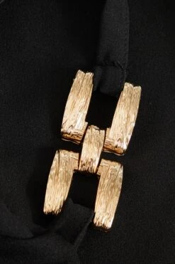 Black Buckle Strap Maxi Dress -Dazzle Dresses 00100038460 ZS