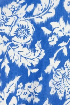 Blue Floral Strappy Midi Dress -Dazzle Dresses 00100038468 ZS